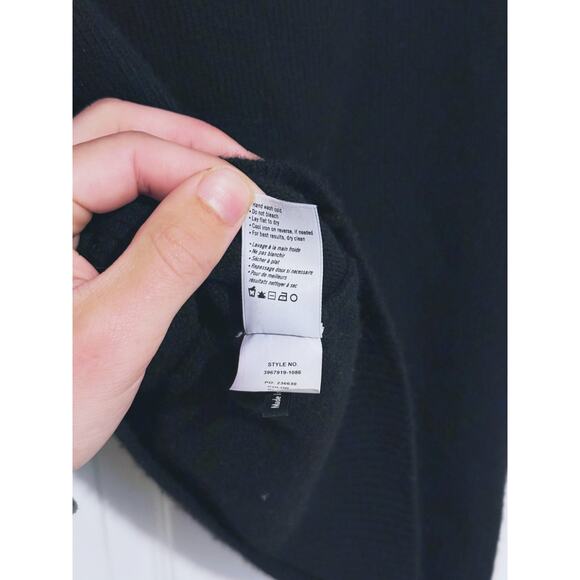 PAIGE Raundie Wool Cold Shoulder Cut Out Turtleneck Sweater Size XS Black Edgy - Picture 9 of 9